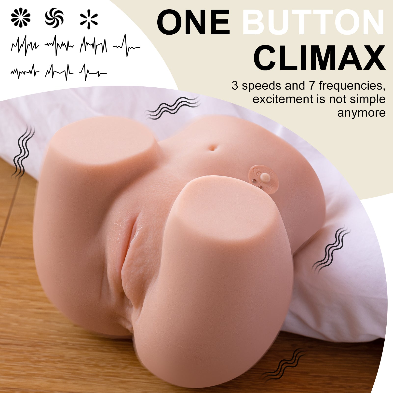Vibrating Sex Doll Torso Butt  Sex Toys Male Masturbator Collections 4.6LB