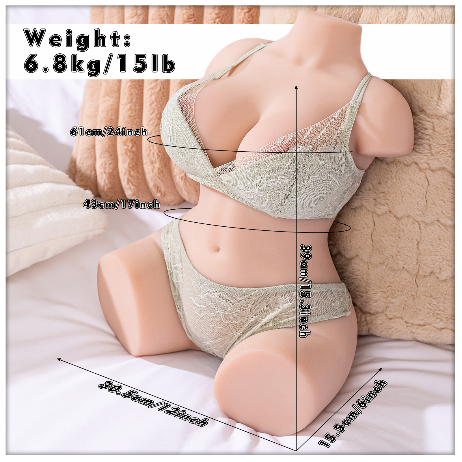 Telescopic Sex Doll Vibrating Male Masturbator Sex Toy for Men 15LB